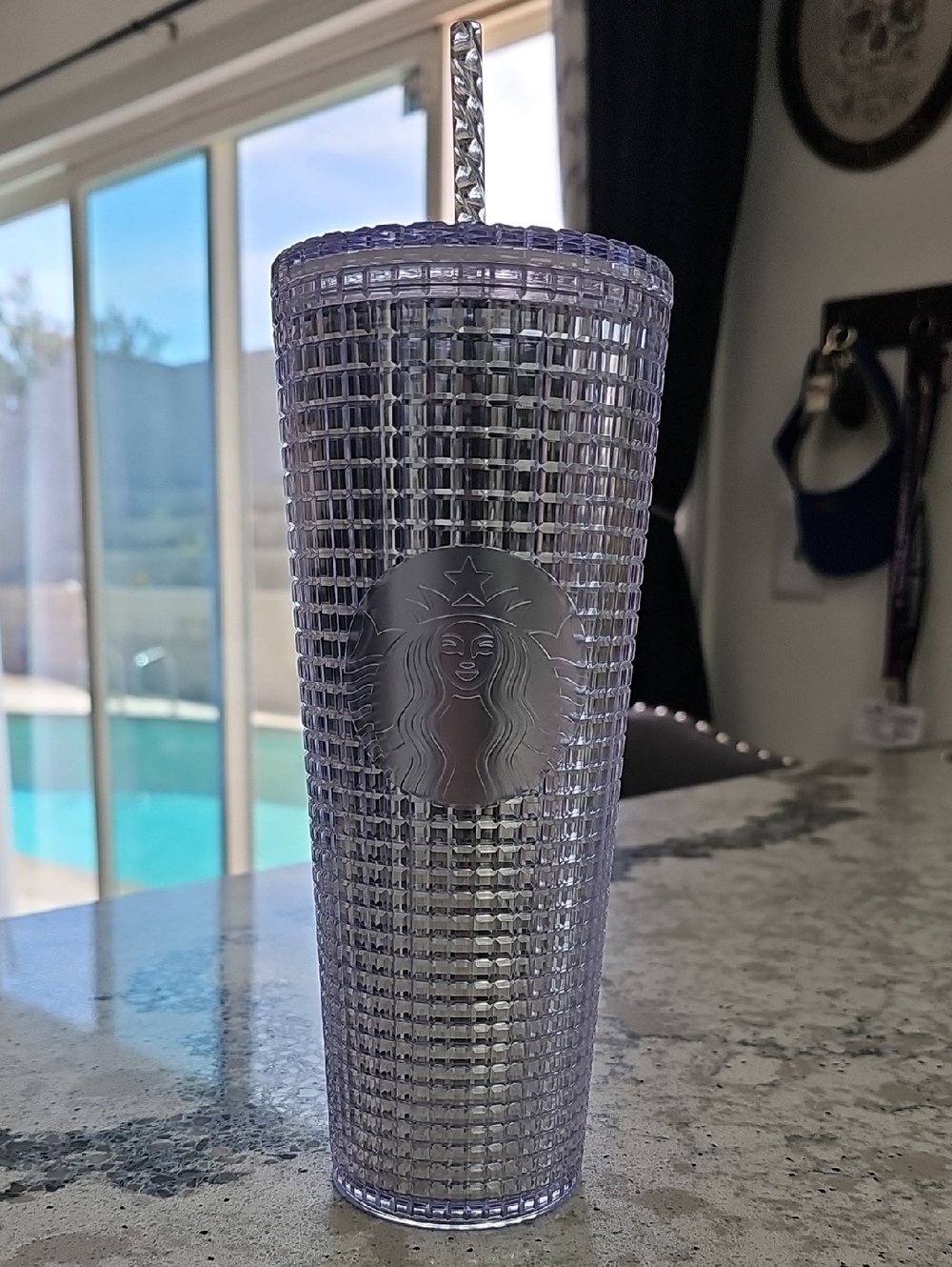 Starbucks Silver Studded Cold Cup with Matching Straw